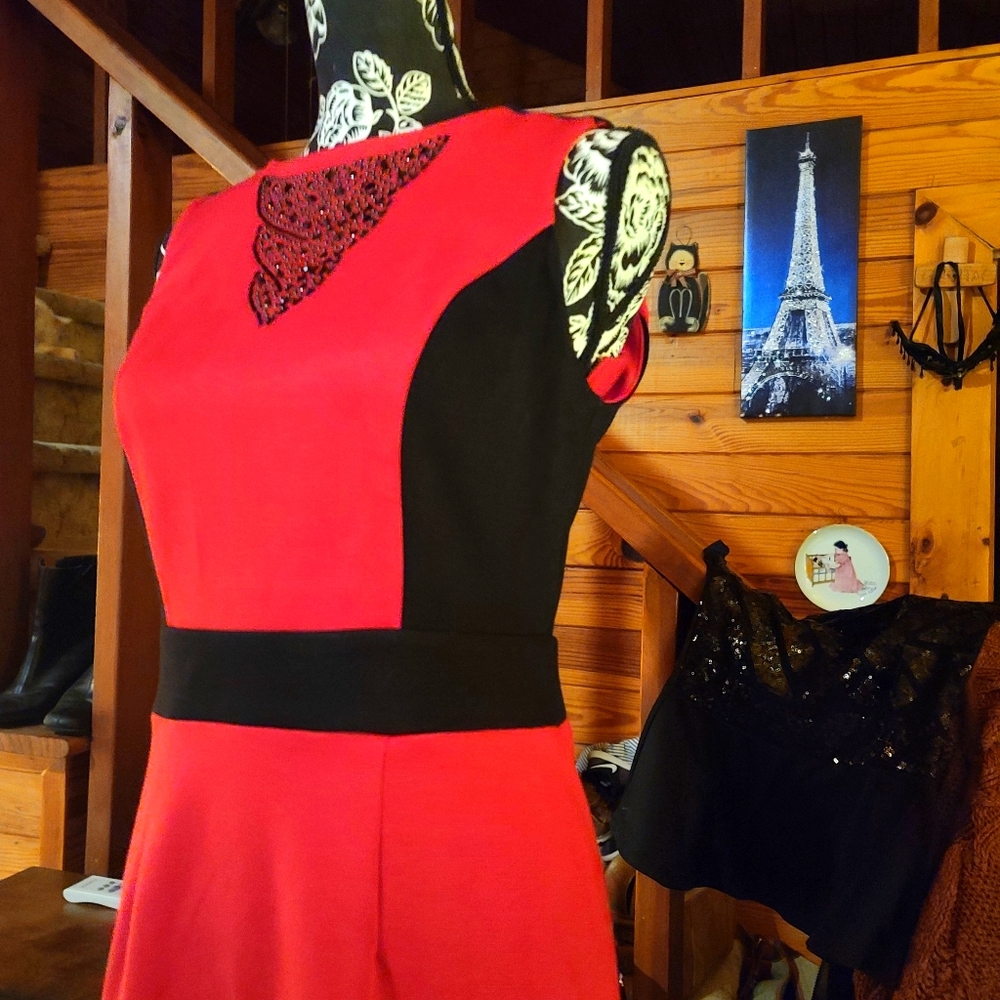 Red and Black Dress